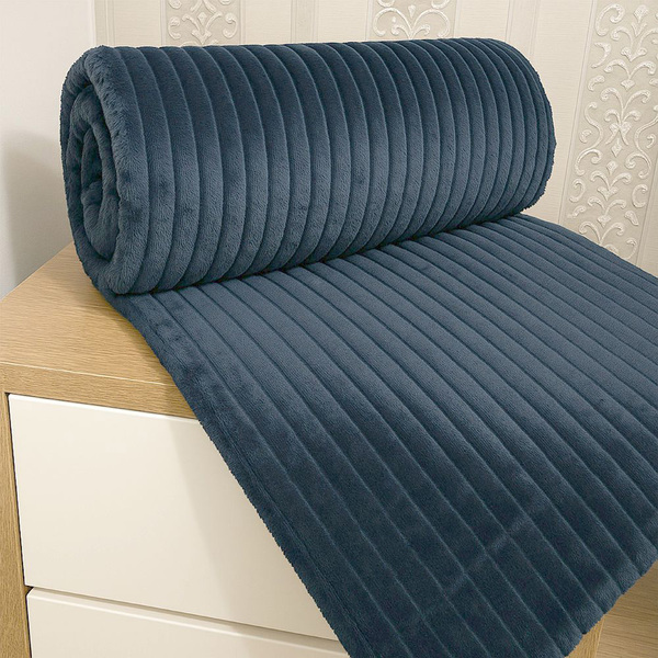 Cobertor Manta Relevância Queen Ultrasoft Dupla Face Marinho