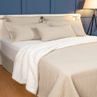 Cobertor Piquet Com Sherpa Casal Dupla Face  Bege