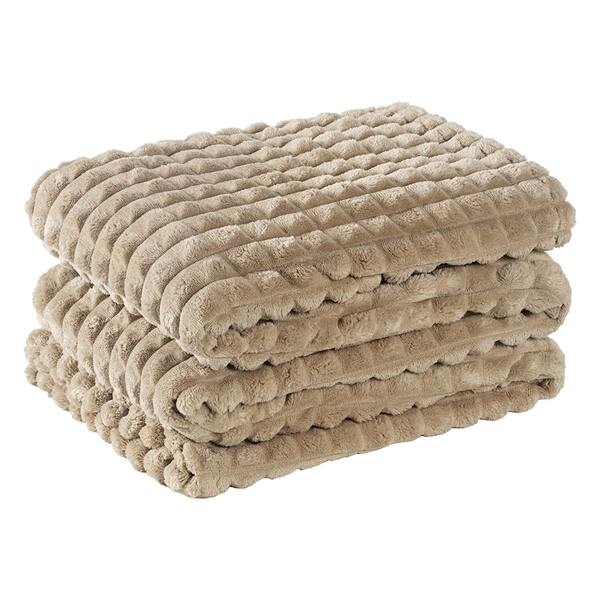 Cobertor Queen Flannel Fofy 100% Poliéster - Cáqui