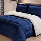 Cobertor Sherpa Casal Queen Dupla Face 2 Em 1 Azul Marinho Ca