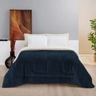 Cobertor Sherpa Com Manta Queen Dupla Face Azul Marinho Casen