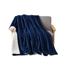 Cobertor Sherpa Queen Dupla Face Inverno Azul Marinho Casen