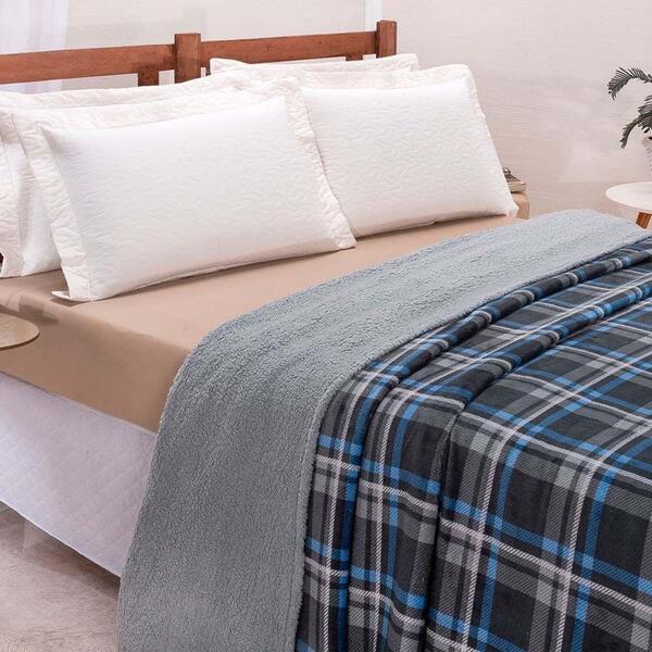 Cobertor Winter Solteiro Manta Soft Plush C/ Sherpa Macia 1 P