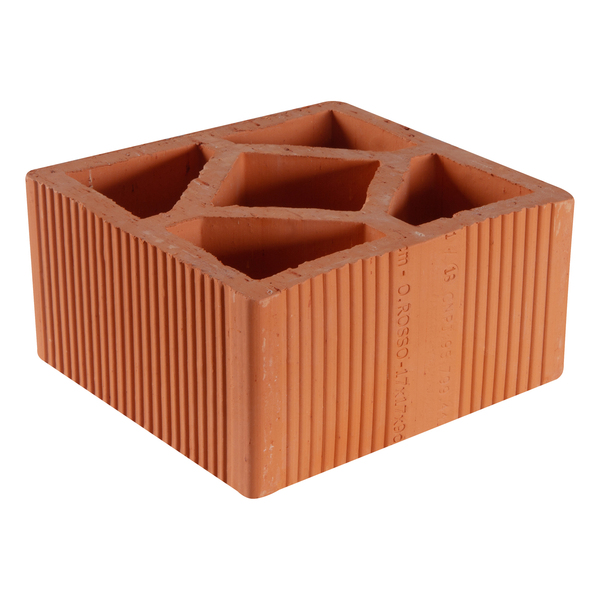 Elemento Vazado Cobogó Bruto Reto 17x17x9cm Cerâmico Olaria Rosso