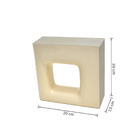 Cobogó Cerâmico Esmaltado 20x20cm Bege Quadratto Elemento V