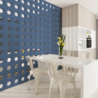 Cobogó Cerâmico Esmaltado Acetinado 19x19cm Azul Jeans Solar Essenza