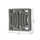 Cobogó Cerâmico Esmaltado Acetinado 25x25cm Carbono Festonê Essenza