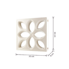Cobogó Cerâmico Esmaltado Acetinado 30x30cm Branco Margarida Essenza