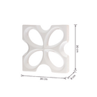 Cobogó Cerâmico Esmaltado Brilhante 30x30cm Branco Trevo Essenza