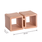 Cobogó Cerâmico Natural 20x20cm Terracota Cubo Essenza