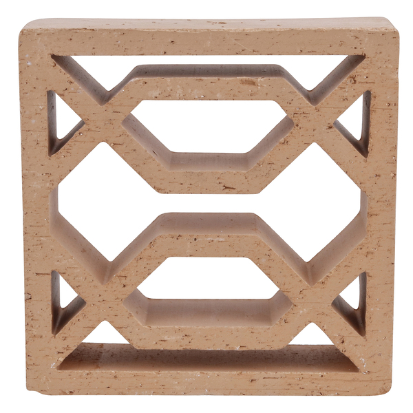 Elemento Vazado Cobogó Natural Broche Palha 25x25x8,5cm Essenza