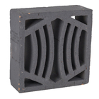 Elemento Vazado Cobogó Natural Festonê Black 25x25x8,5cm Artens