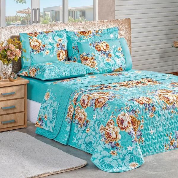 Cobre Leito 200 Fios Casal 03 Peças Jasmine