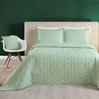 Cobre Leito 200 Fios Casal Padrão 03 Peças Verde