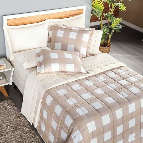 Cobre Leito 200 Fios Dolce Vita Solteiro 02 Peças - Caqui