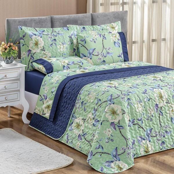 Cobre Leito 200 Fios Queen 03 Peças Flower