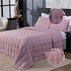 Cobre Leito 3 Peças Shine Queen 200 Fios Rosa 2,4 X 2,2m Mate