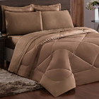 Cobre Leito 6 Peças Cama Casal Queen Dupla Face Casen Bege