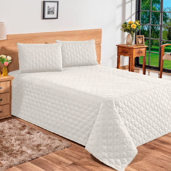 Cobre Leito  Clean 3pçs Casal Queen Branco Casen