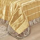 Cobre Leito África King Cetim 7 Peças Dourado