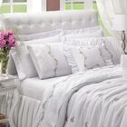 Cobre Leito Arabesco Bordado Queen Dupla Face 6 Peças - Branc