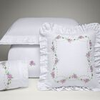 Cobre Leito Arabesco Bordado Queen Dupla Face 6 Peças - Branc