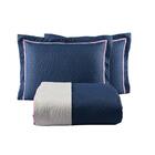 Cobre Leito Ayla Queen Dupla Face 03 Peças Azul Marinho