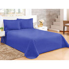 Cobre Leito Azul King Liso Clássico Matelado 5 Peças 2,90m X