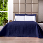 Cobre Leito Azul Marinho Solteiro Dupla Face 1,75m X 2,45m -