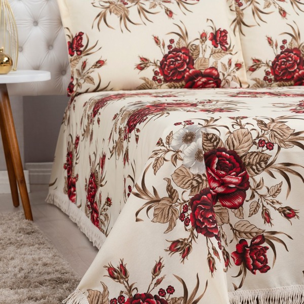 Cobre Leito Basic King 03 Peças Vermelho