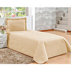 Cobre Leito Bege Solteiro Liso Clássico Matelado Bege 3 Peças