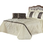 Cobre Leito Bellize Seda Com Veludo Casal Queen 7 Peças Tabaco