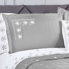 Cobre Leito Bordado Casal Queen 3 Peças Cinza Micropercal 200