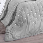 Cobre Leito Bordado Casal Queen 3 Peças Cinza Micropercal 200