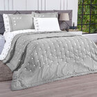 Cobre Leito Bordado Casal Queen 3 Peças Cinza Micropercal 200