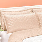 Cobre Leito Branco E Cáqui Casal Padrão Dupla Face 3 Peças