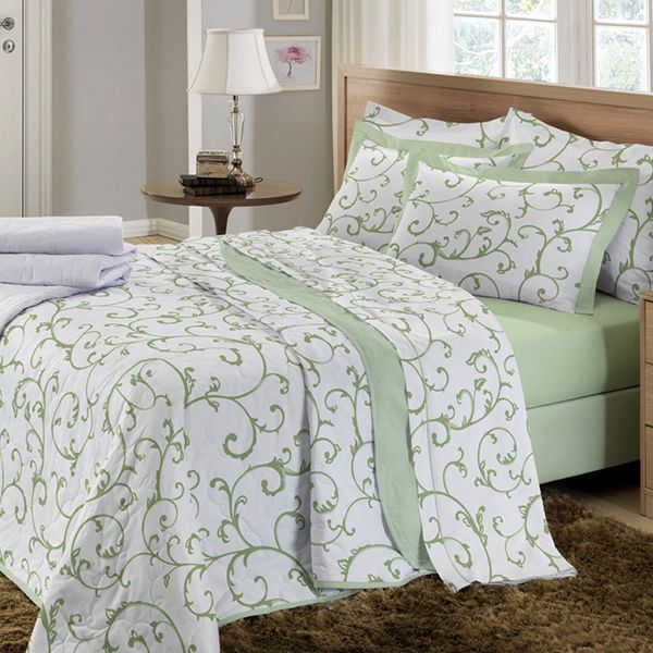 Cobre Leito Buettner Queen Percal 200 Fios Reffinata 3 Peças