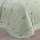 Cobre Leito Button Queen Bordado 7pç 100% Poliéster - Verde