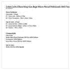 Cobre Leito Cama King Size Bege Micro Percal Peletizado 400 F