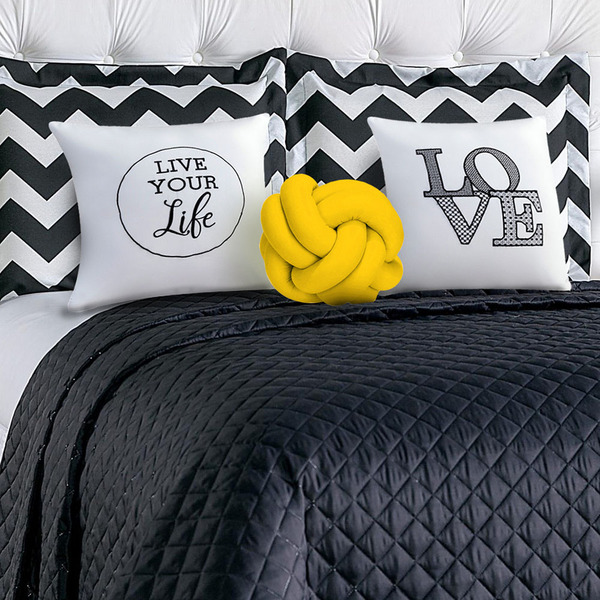 Cobre Leito Casa Show Love Padrão Dupla Face 8 Peças - Preto