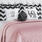 Cobre Leito Casa Show Love Padrão Dupla Face 8 Peças - Rosê