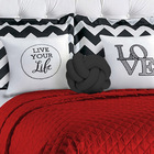 Cobre Leito Casa Show Love Padrão Dupla Face 8 Peças - Vermel