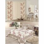 Cobre Leito Casa Show Titan Queen 5 Peças + Cortina 2 Metros