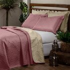 Cobre Leito Casal 3 Peças Tecido Percal Dupla Face Floral Cas