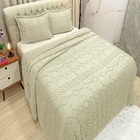 Cobre Leito Casal Bouke Dupla Face 3pç 100% Poliéster - Palha