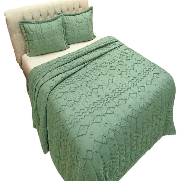 Cobre Leito Casal Bouke Dupla Face 3pçs Verde
