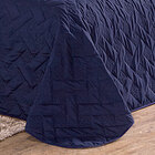 Cobre Leito Casal Clean Azul Marinho Enxovais Aquarela 3 Peças