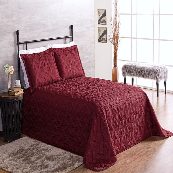 Cobre Leito Casal Clean Vinho Enxovais Aquarela 3 Peças