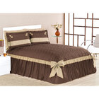 Cobre Leito Casal Colcha Tabaco 3 Peças 2,60m X 2,40m Com Laç