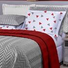 Cobre Leito Casal Filó Dupla Face 6 Pçs Vermelho